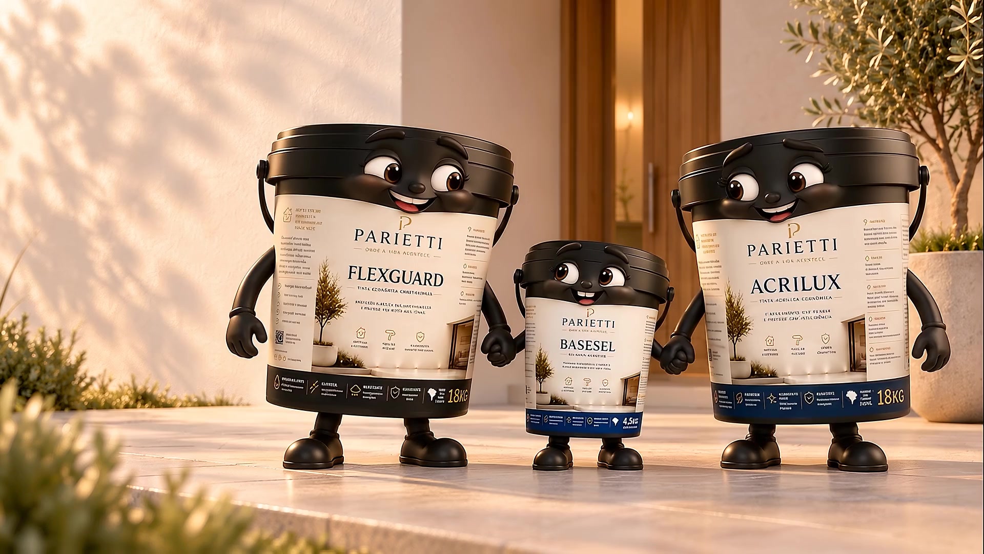 Família PARIETTI: FLEXGUARD, ACRILUX e o pequeno BASESEL de mãos dadas